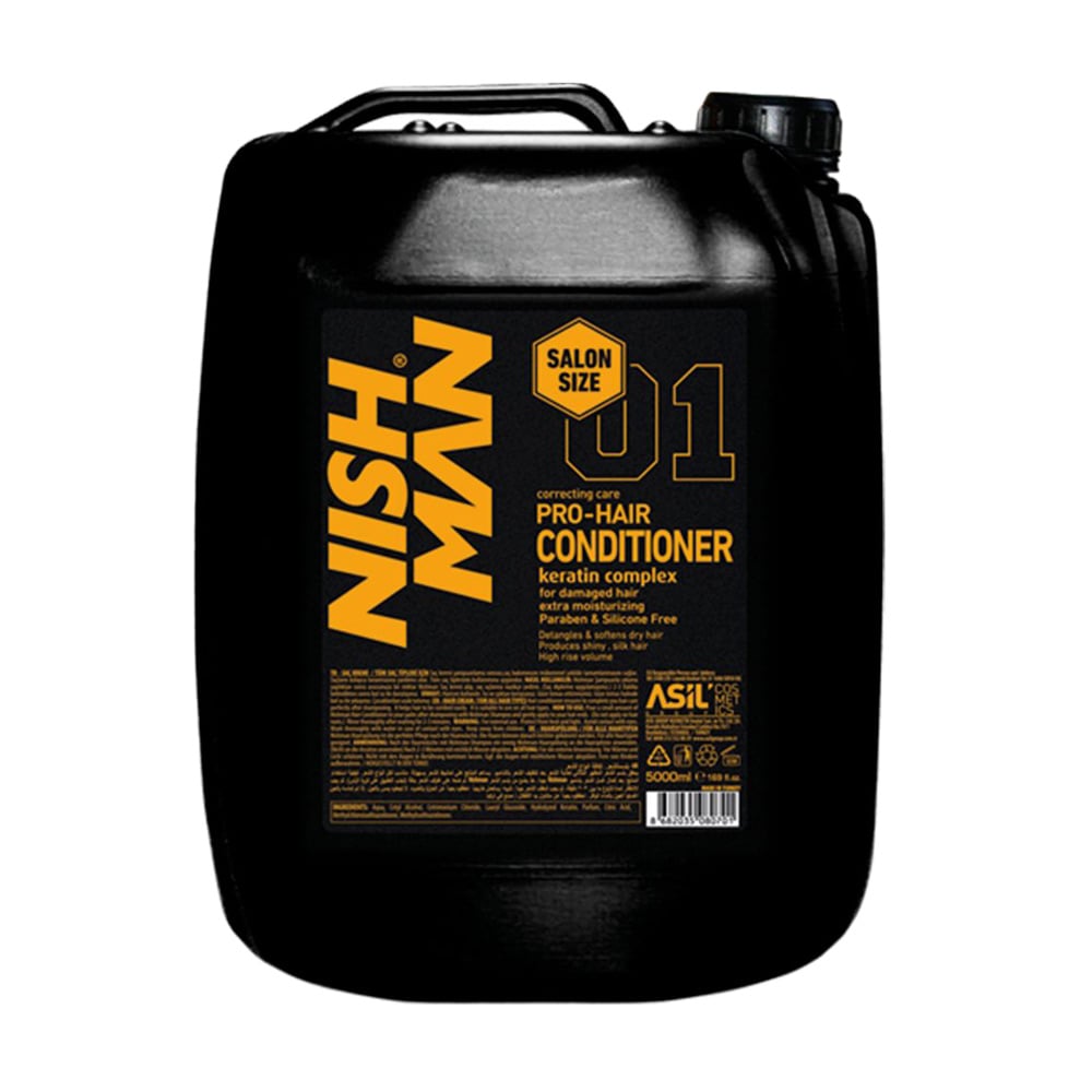 Чоловічий кондиціонер для волосся Nishman Pro-Hair Conditioner з комплексом кератину, 5 л